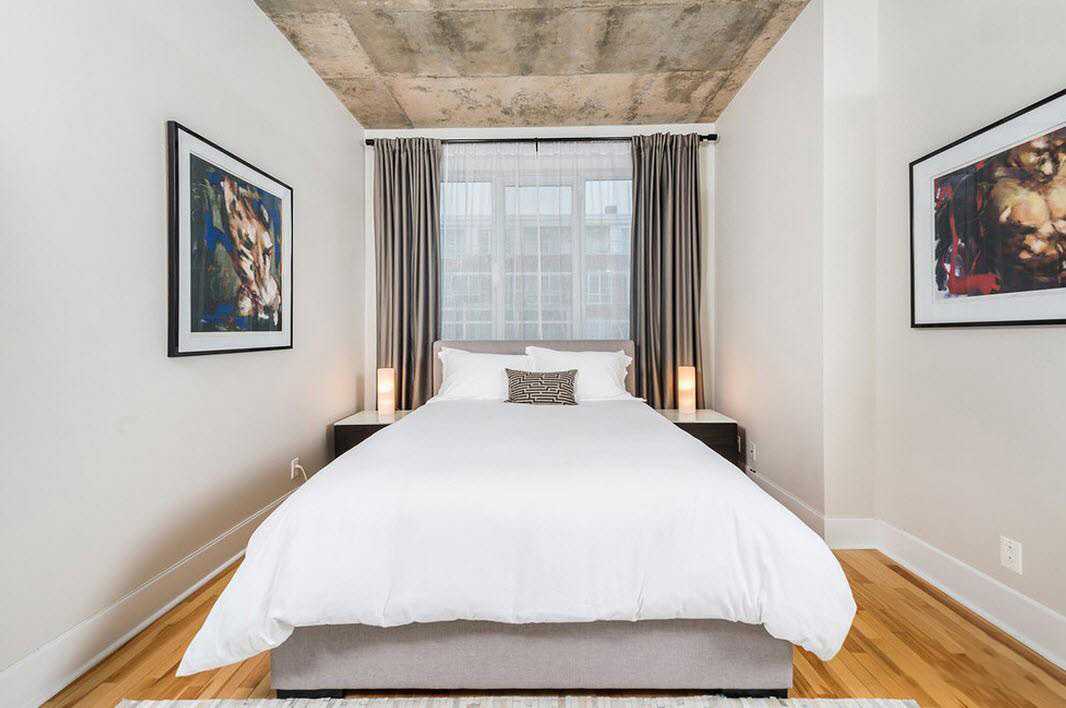 Дизайн узкой спальни: 100+ фото [интерьер 2019 года]