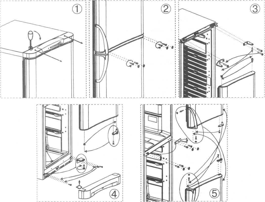 Пошаговая инструкция по замене дверцы в холодильнике