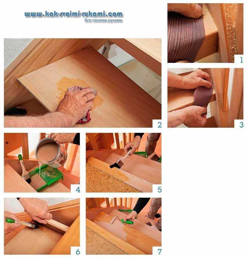 Как покрасить лестницу из дерева в доме, пошаговая инструкция