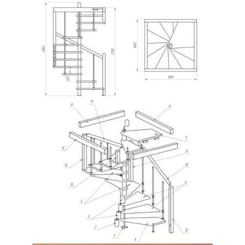 Лестница из профильной трубы на второй этаж — чертежи и схемы
