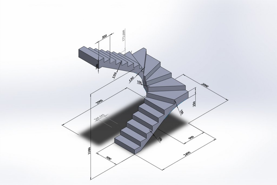 Как сделать бетонную лестницу на второй этаж — чертежи и схемы