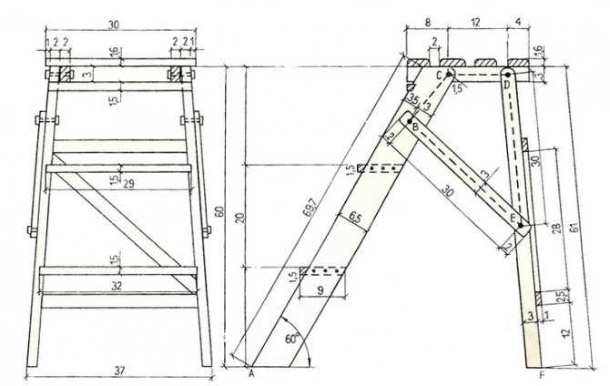 Стремянка из профильной трубы своими руками: чертеж лестницы, инструкция