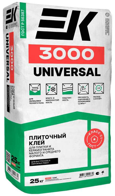 Использование универсального клея для плитки ek 3000: описание и инструкция