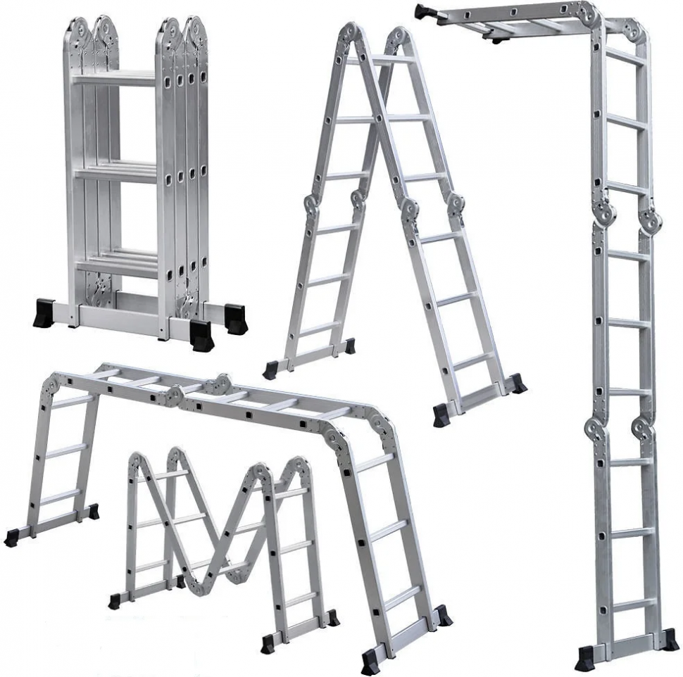Лестницы алюминиевые 4-х секционные приставные